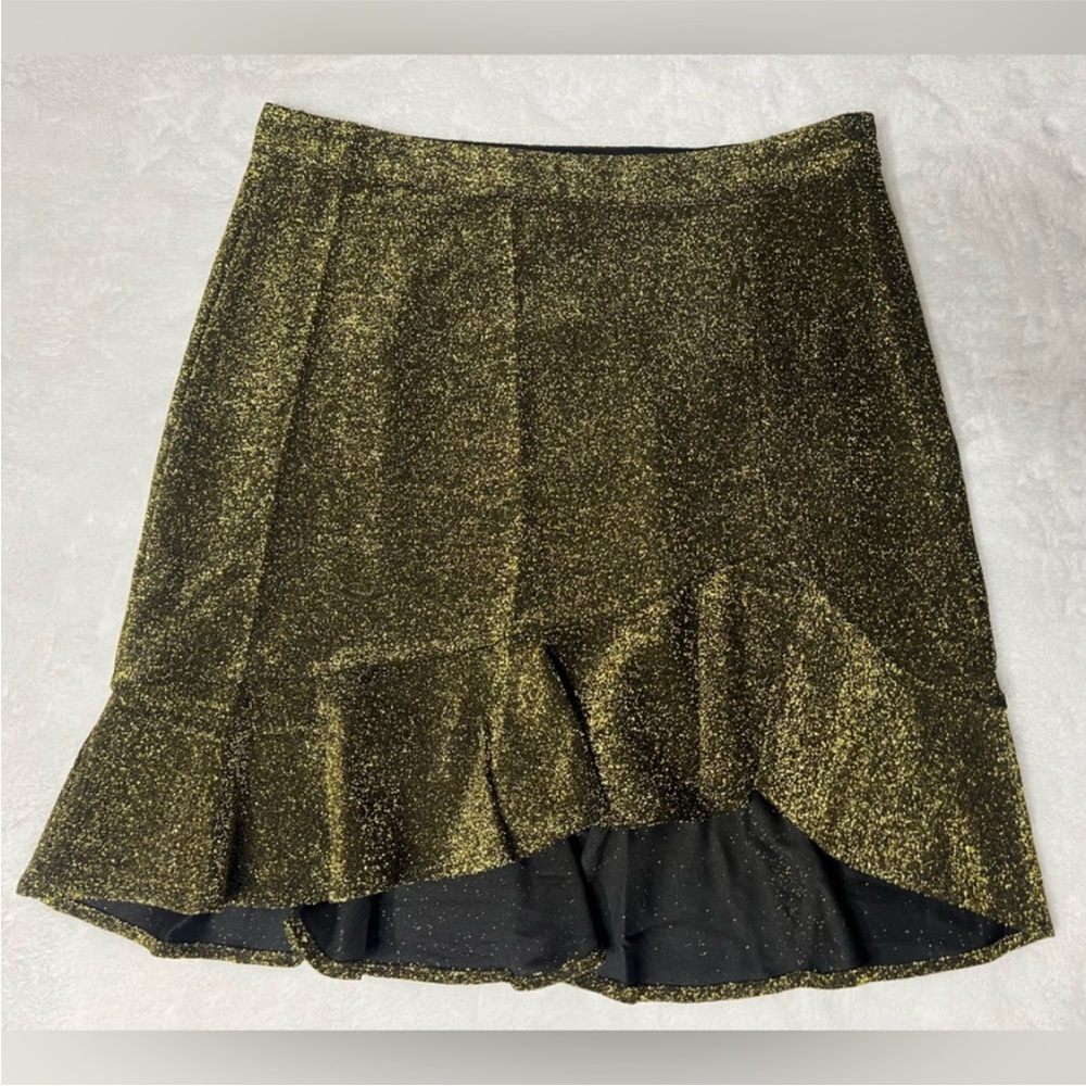 Michael Kors  Ruffle Hem Women's Skirt - Gold new L